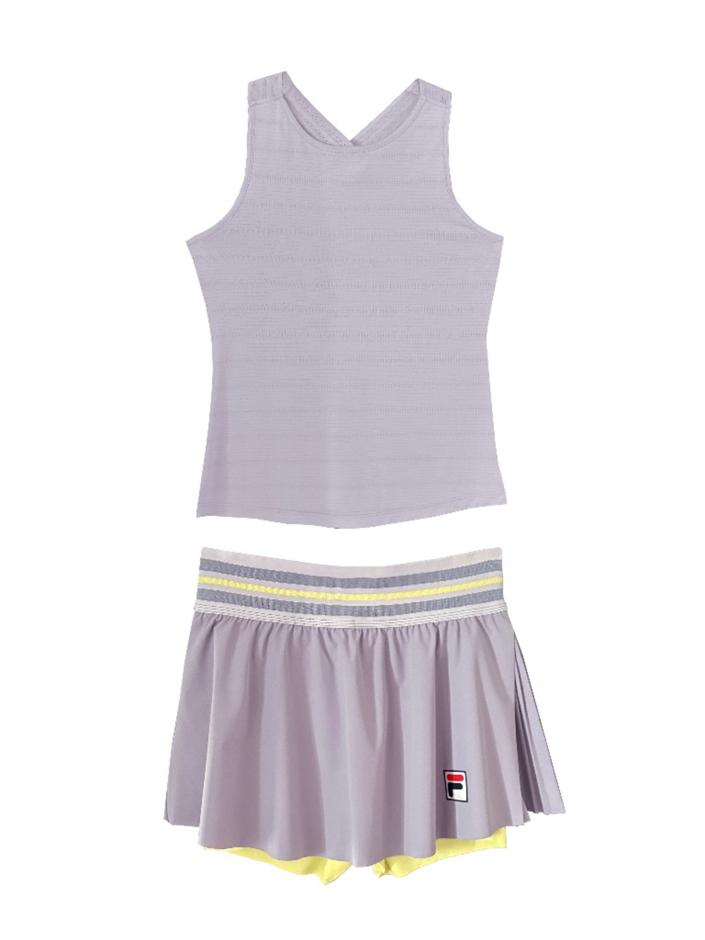 Fila Women's Valeria Skirt and matching Amelia Tank in Lavender Gray Size Small